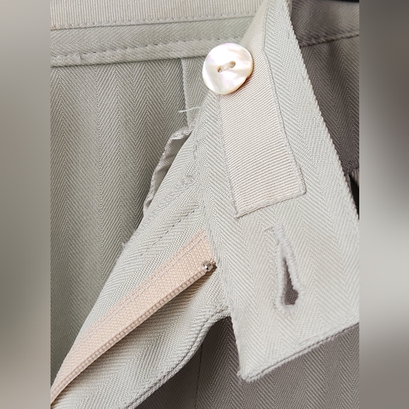 Tommy Bahama Relaxed Fit Pleated Chino Shorts 100% Silk Light Sage Green Size 6 - Picture 4 of 11